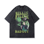 Celebrity Style American Retro Billie Singer Character Print Short Sleeve T Men's and Women's Street Style Short Sleeve T-Shirt