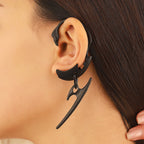Star Style Thorn Spine Skeleton Mechanical Style Ear Hook Niche Design Irregular Metal Non-Pierced Ear Clip Unisex Earrings Has Been Blessed for Safety