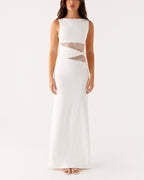 G25D047-2025Elegant Black Long Dress Slim Lace Stitching Drooping Slimming Premium Transparent