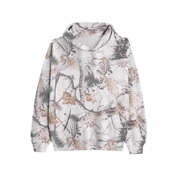 2025European and Autumn New Women's Fashion3d Digital Printed Camouflage Maple Leaf Sweatshirt Jacket