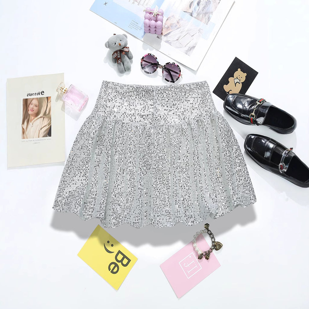 "bad idea right?" Silver Mini Skirt - 90s Disco Sequin