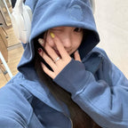 0G2011，Lemon fleece-lined hooded zip-up jacket Celebrity Style Women's Short Casual Fleece Jacket