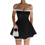 New Fashion Sexy Strapless One-Shoulder Slim Fit Short Dress