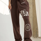 YOUNGLA Sports Pants Gym Bodybuilding Running Training Pants Cotton Terry Printed Jogger Pants Men