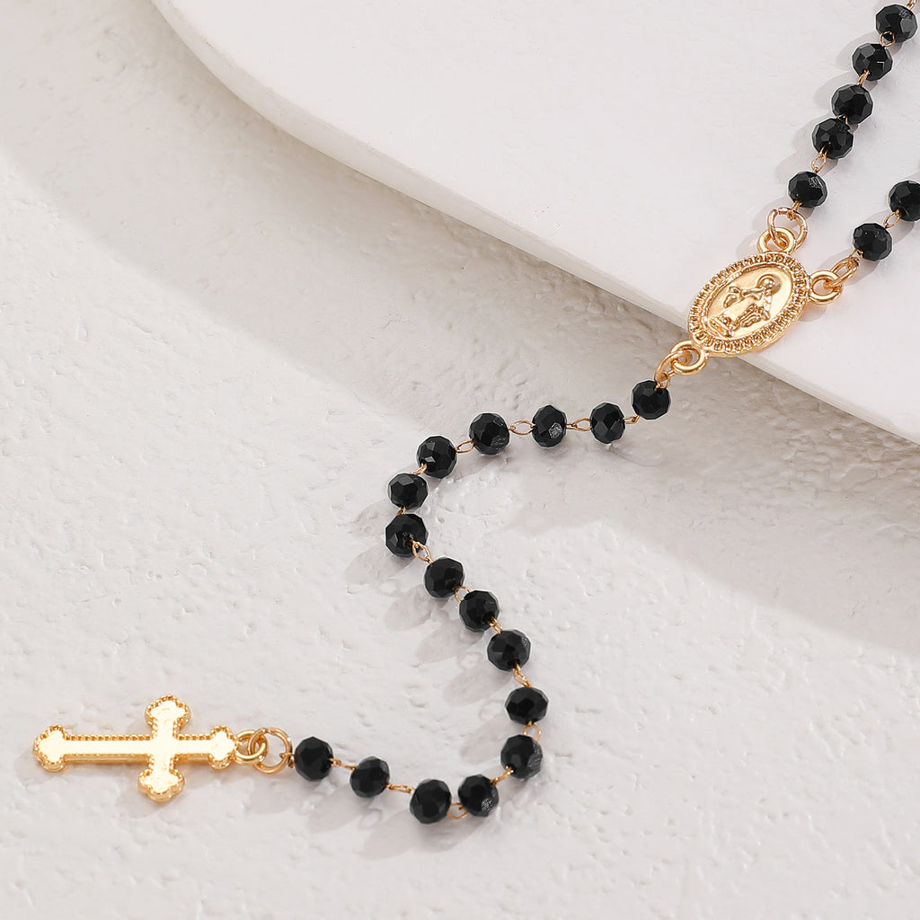 Celebrity Style Popular Cross Long Chain Necklace for Women Easter Trendy Jewelry Sexy Tassel Virgin Mary Pendant