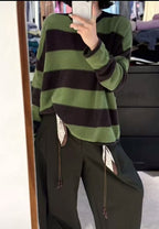 2025Trendy Hot Item100%Australian Pure Wool Sweater Loose Lazy Round Neck Knitted Sweater Autumn Winter Stylish Sweater