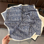 Same Style as Stars2025New Paisley Small Cashew Deformed Insect Satin70Silk Scarf Scarf Headscarf Fashion Design Small Water Drop Square Scarf Decoration Matching Headscarf