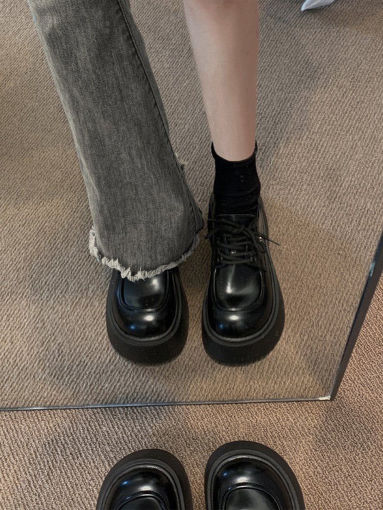 90s Grunge Platform Oxfords - Chunky Sole height Booster