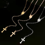 Celebrity Style Popular Cross Long Chain Necklace for Women Easter Trendy Jewelry Sexy Tassel Virgin Mary Pendant