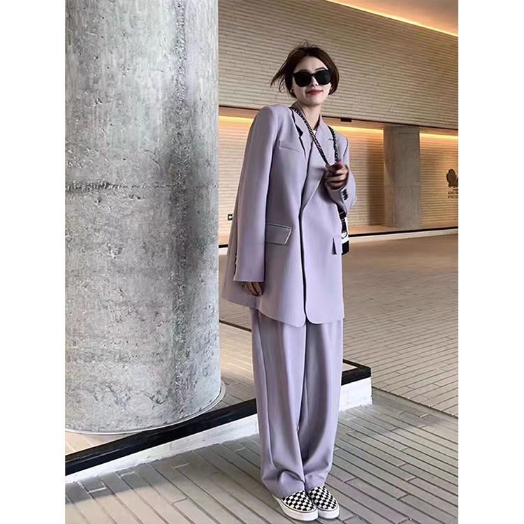 Fashionable Casual High-End Women's Blazer2025New Spring and Autumn Korean Style Loose Slimming Two-Piece Suit Set