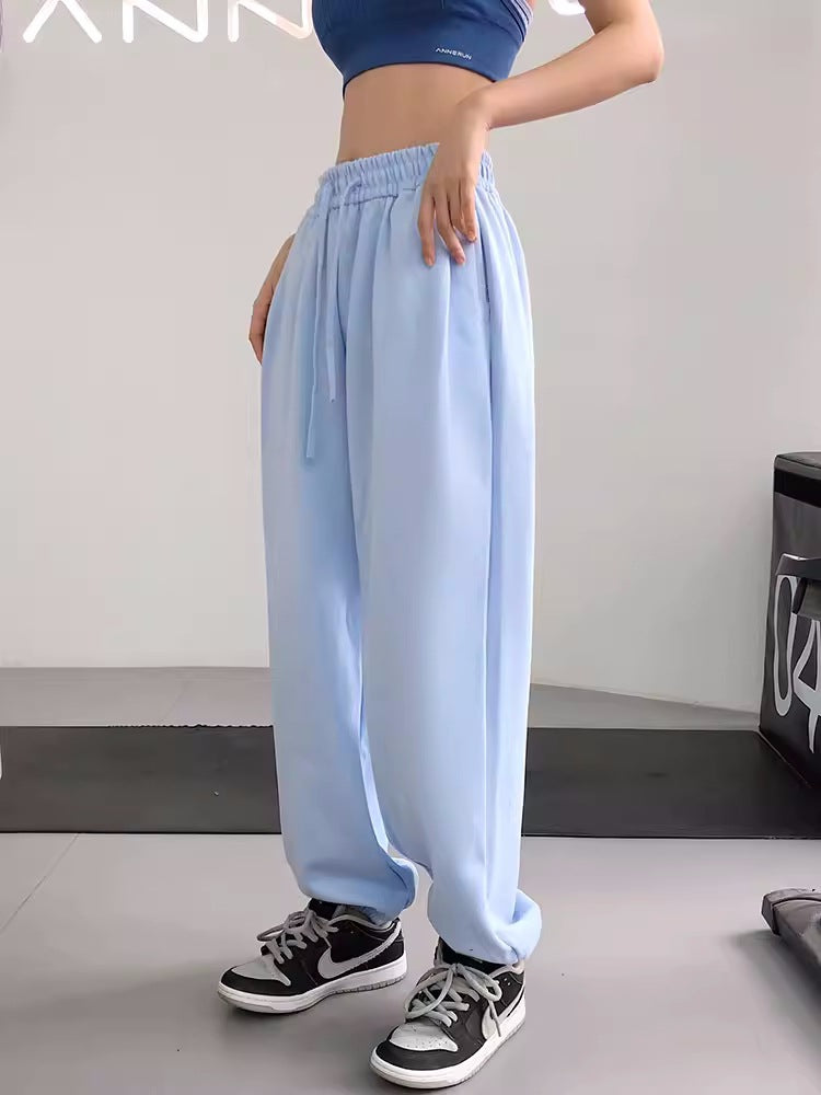Women's Jogger Pants Yoga Casual Fitness Dance Training Running High Waist Drawstring Wide Leg Sweatpants Loose Fit1428