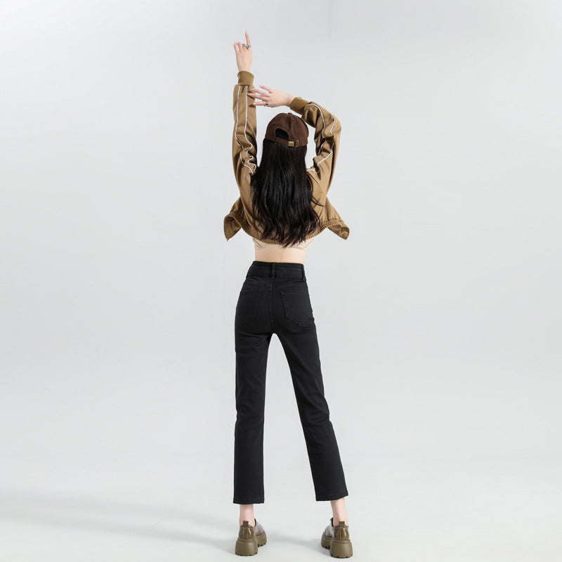 Rockstar Girlfriend High-Waist Cigarette Jeans - Noir Black