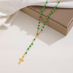 Celebrity Style Popular Cross Long Chain Necklace for Women Easter Trendy Jewelry Sexy Tassel Virgin Mary Pendant