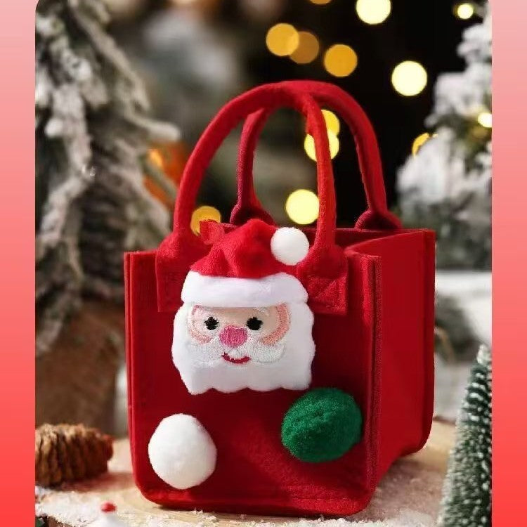 48h Shipping Christmas Eve Packaging Bag Small Gift Bag Felt Handheld Candy Bag