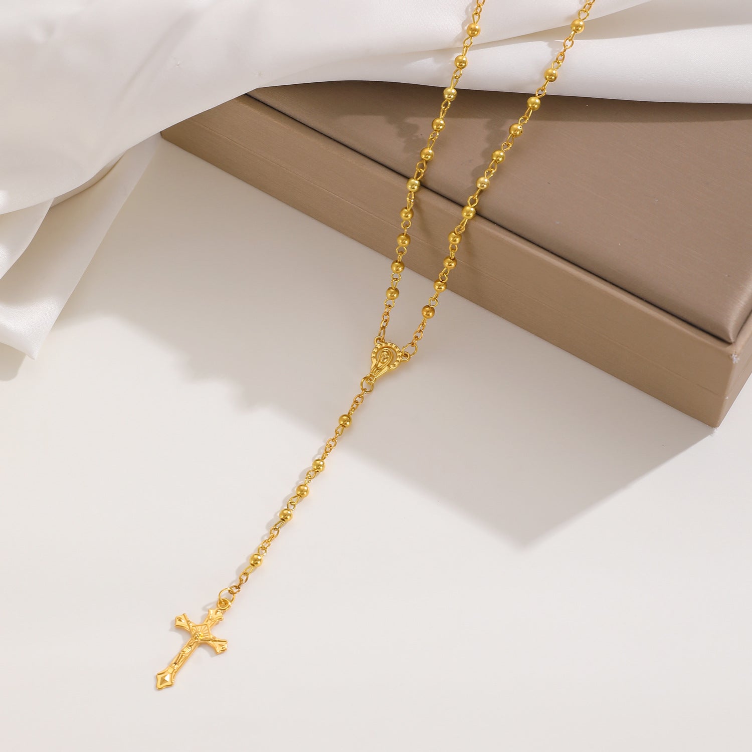 Celebrity Style Popular Cross Long Chain Necklace for Women Easter Trendy Jewelry Sexy Tassel Virgin Mary Pendant