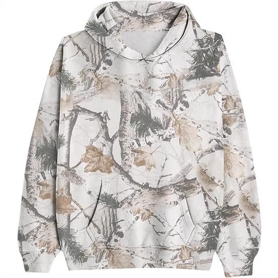 2025European and Autumn New Women's Fashion3d Digital Printed Camouflage Maple Leaf Sweatshirt Jacket
