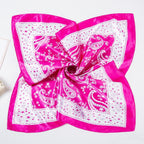 Same Style as Stars2025New Paisley Small Cashew Deformed Insect Satin70Silk Scarf Scarf Headscarf Fashion Design Small Water Drop Square Scarf Decoration Matching Headscarf