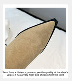 9800-1Internet Celebrity Pointed Toe High Heel Boots Over-the-Knee Long Boots for Women Autumn Winter New Suede Thin Heel Long Boots Women's Boots