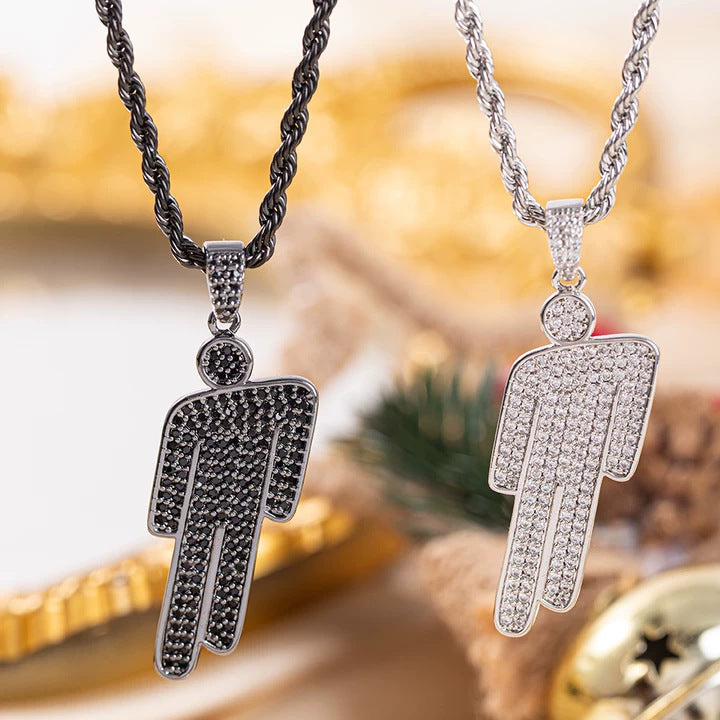 Same Style as Stars Billie Trendy Pendant Full of Zirconia for Trendy People hiphop Hip Hop Necklace