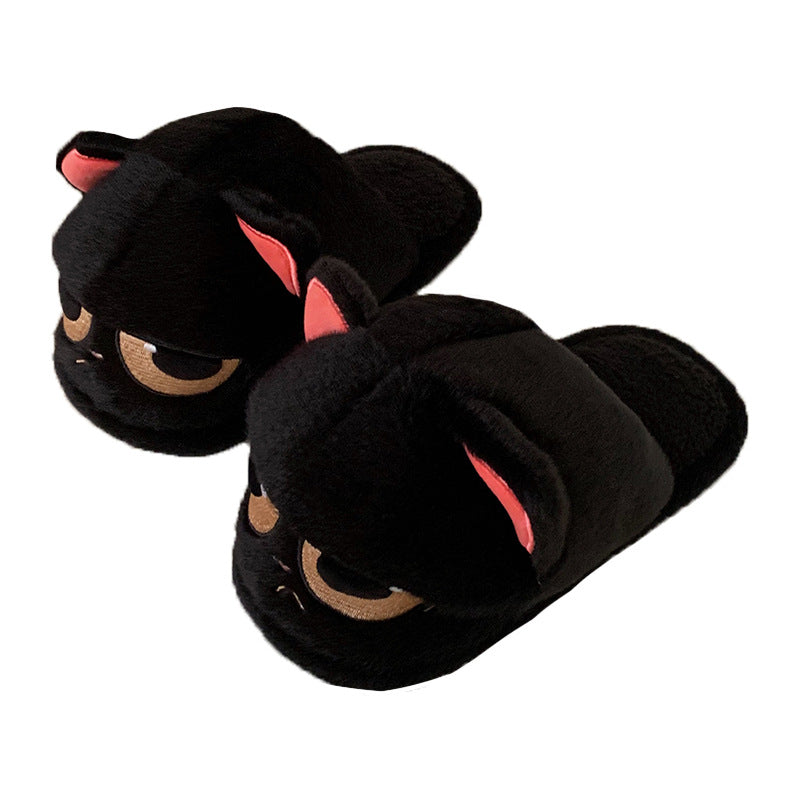 "Mood" Grumpy Cat Plush Slippers - Kawaii Gamer Girl Essential