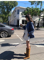 SOUR Era Suede Slouch Boots - Vintage Knee-High Fit