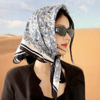 Same Style as Stars2025New Paisley Small Cashew Deformed Insect Satin70Silk Scarf Scarf Headscarf Fashion Design Small Water Drop Square Scarf Decoration Matching Headscarf