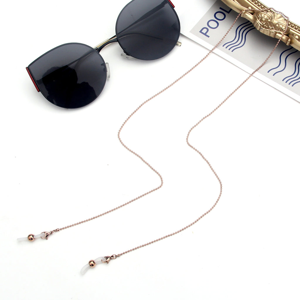 Celebrity Style Snake Chain Stainless Steel Non-Fading Mask Chain Titanium Steel Glasses Chain Women's Neck Hanging Men's Mask Rope Hanging Chain High-End Safety Protection