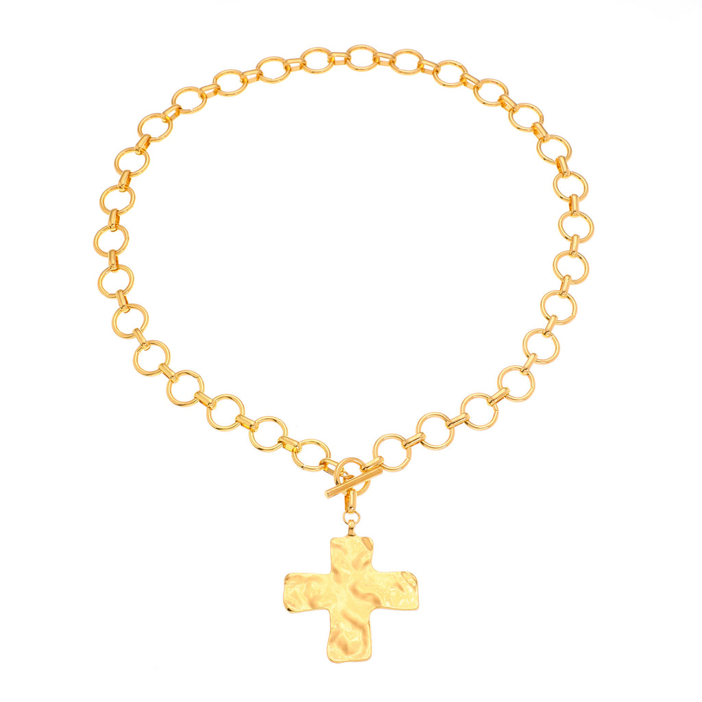 Celebrity Style Decorative Chain Jewelry Personalized Cross Alloy Pendant Necklace  Minimalist Style Clip Simple Internet Celebrity Collarbone Chain for Women