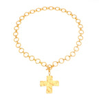 Celebrity Style Decorative Chain Jewelry Personalized Cross Alloy Pendant Necklace  Minimalist Style Clip Simple Internet Celebrity Collarbone Chain for Women