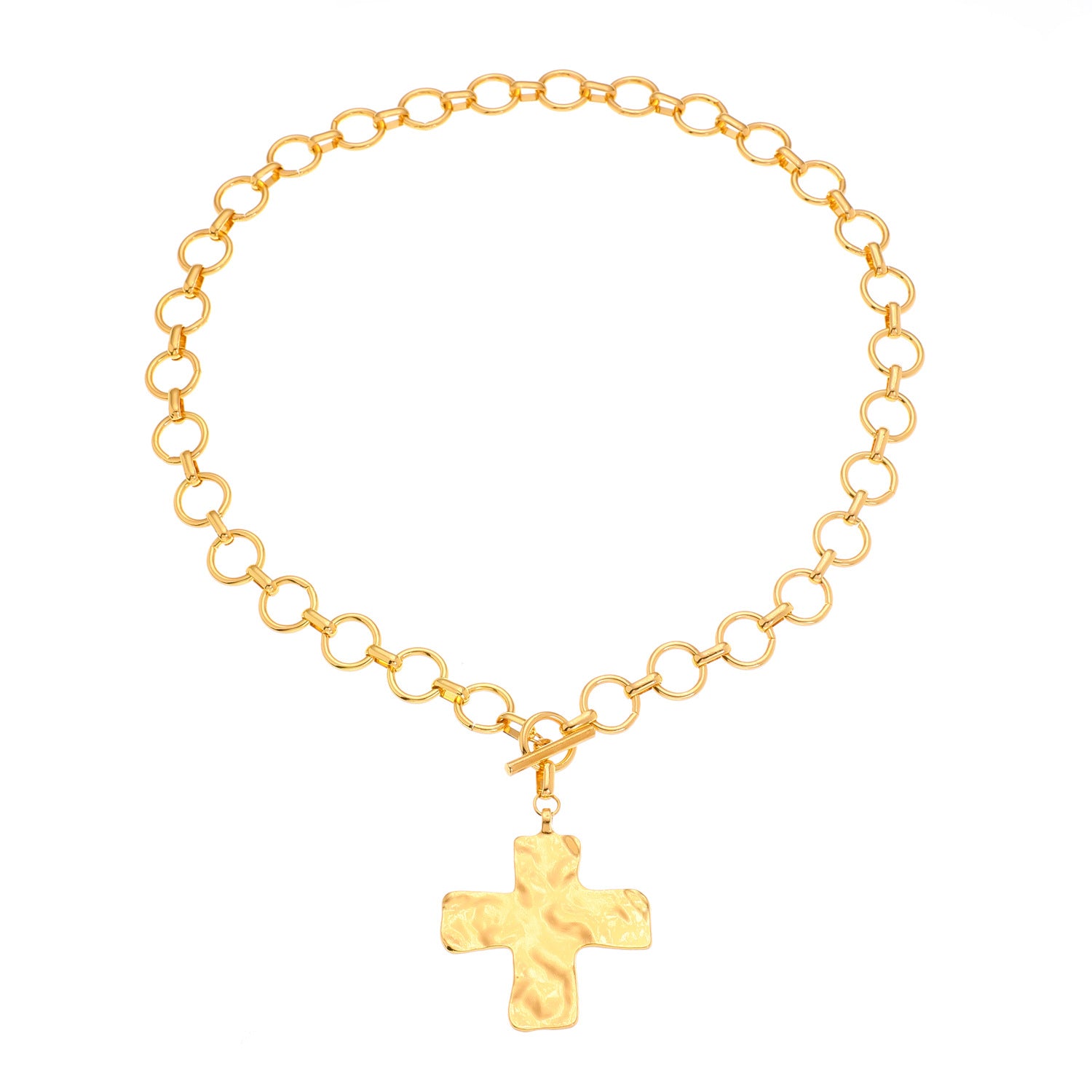 Celebrity Style Decorative Chain Jewelry Personalized Cross Alloy Pendant Necklace  Minimalist Style Clip Simple Internet Celebrity Collarbone Chain for Women