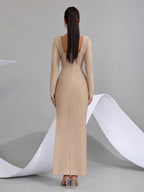 Star Custom Autumn New Beaded Diamond Tight Luxury Long Dress Bandage Dress Women Long Sleeve Elegant Evening Party Gown