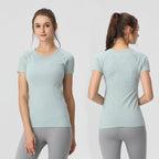 Star Custom SWIFT SPEED Yoga Clothes Women's Top Sexy Quick-Drying Gym Sports Morning Exercise Running Round Neck Short Sleeve TS