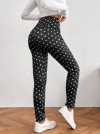 Hot-Selling Lamb Wool Polka Dot Print High-Waisted Slim Fit Warm Women's Leggings Winter New Tight-Fitting