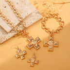 Celebrity Style Decorative Chain Jewelry Personalized Cross Alloy Pendant Necklace  Minimalist Style Clip Simple Internet Celebrity Collarbone Chain for Women