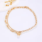 Celebrity Style Jewelry Niche Design Hot Girl Imitation Pearl Tassel Heart Cross Butterfly Versatile Necklace for Women