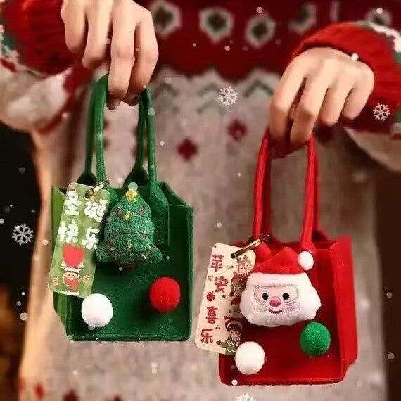 48h Shipping Christmas Eve Packaging Bag Small Gift Bag Felt Handheld Candy Bag