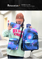 Celebrity Style Trendy European and American Billie Pencil Bag Shoulder Backpack Three-piece School Bag