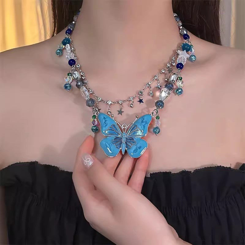 Star Custom 2025New Year's Exaggerated Punk Necklace y2k Irregular Subculture Hip-Hop Trend Unisex Niche Collarbone Chain