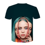 Celebrity Style Trendy Brand Billie 3D Digital Printing T Fashionable Short Sleeve T-Shirt