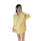 RL Raff Little Pony Logo Embroidered Long Sleeve Plaid Shirt for Women POLO Cotton Sun Protection Shirt Spring Summer Casual Top