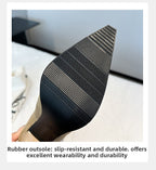 9800-1Internet Celebrity Pointed Toe High Heel Boots Over-the-Knee Long Boots for Women Autumn Winter New Suede Thin Heel Long Boots Women's Boots