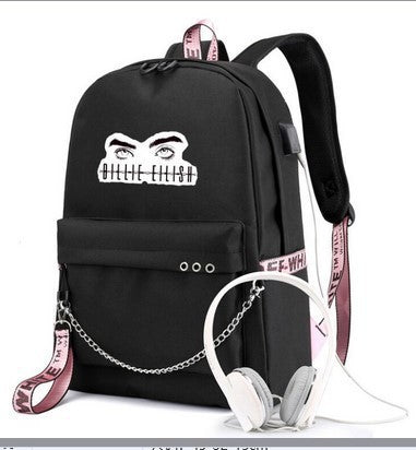 Same Style as Stars Billie Backpack Star l Empty USB Rechargeable Travel Backpack Student School Bag