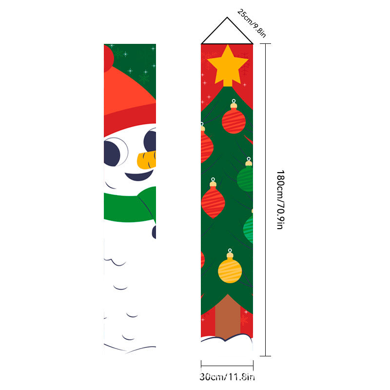 2026New Year Christmas Couplets Santa Claus Soldier Outdoor Decoration Door Curtain Hanging Flag Outdoor European and American