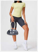 New Casual Sportswear t Women's Slim Fit Quick-Dry Barely-There Feel Fitness Top Shirt Running Yoga Short Sleeve