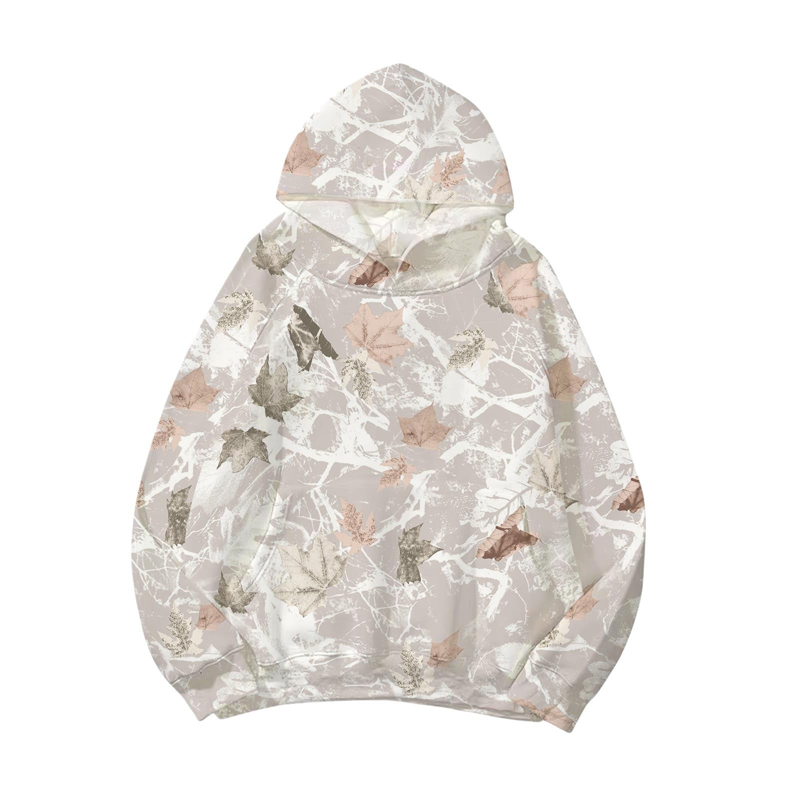 2025European and Autumn New Women's Fashion3d Digital Printed Camouflage Maple Leaf Sweatshirt Jacket