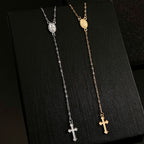 Celebrity Style Popular Cross Long Chain Necklace for Women Easter Trendy Jewelry Sexy Tassel Virgin Mary Pendant
