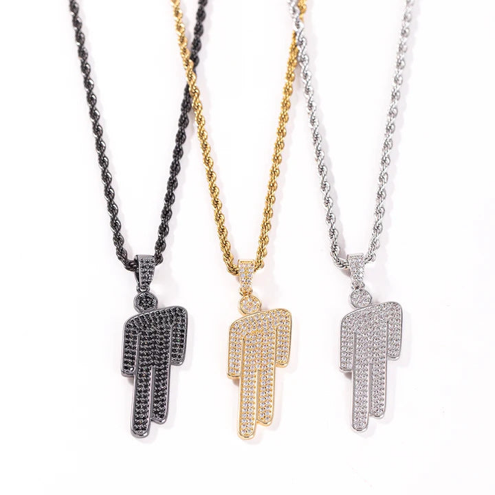 Same Style as Stars Billie Trendy Pendant Full of Zirconia for Trendy People hiphop Hip Hop Necklace