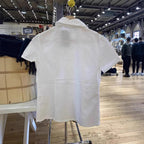 Star Custom French Doll Collar Lace Button Shirt for Women Spring Summer Autumn Design Sense Niche Short Sleeve Blouse Short Top