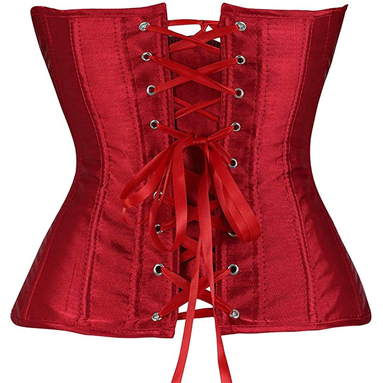 Star Custom Hot-Selling Satin Back-Tie Waist Cincher Dress Tummy Control Waist Support Shapewear Fishbone Corset【None T Pants】Shaping