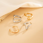 Custom Design Photosensitive Water Drop Hugging Open Ring for Celebrities Unique Irregular Geometric Joint Ring